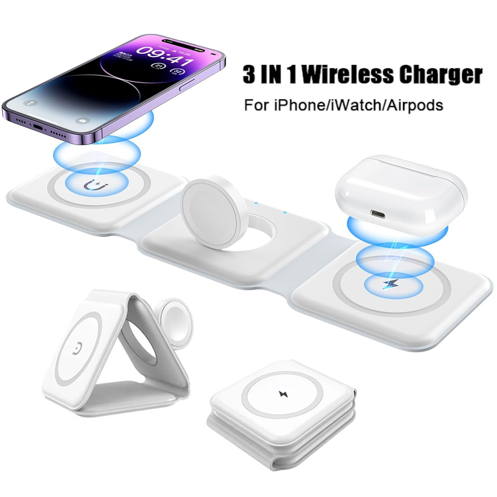 Wireless Charger Watch - 3 In 1 Wireless Charging Station