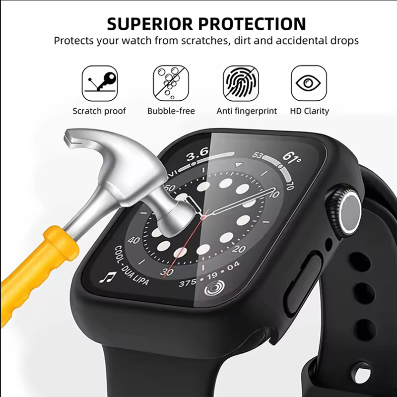 Tempered Glass+Cover For Apple - Smartwatch Case recension och pris