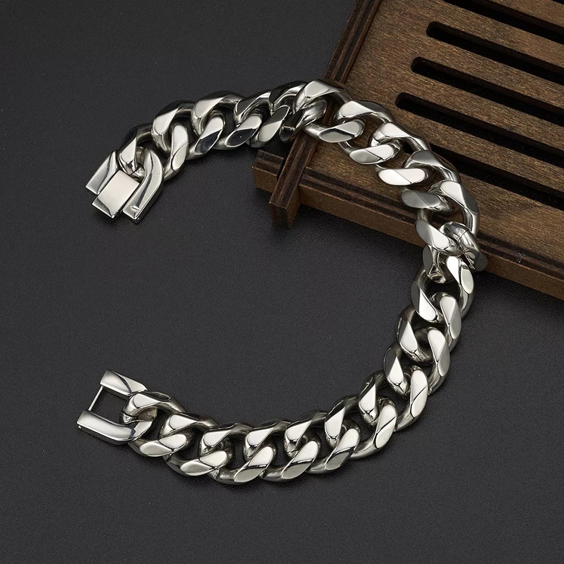 9MM-15MM Polished 316L Stainle - Ceramic Link Bracelet recension och pris