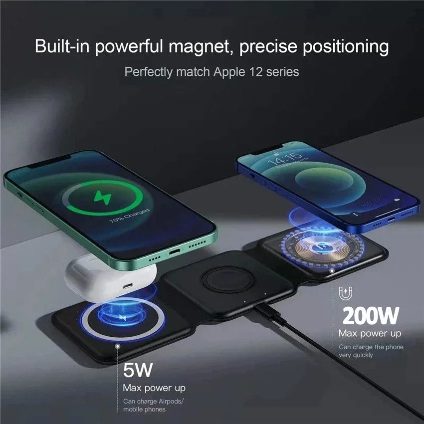New 3in1 Foldable Wireless Cha - Smartwatch X12 recension och pris