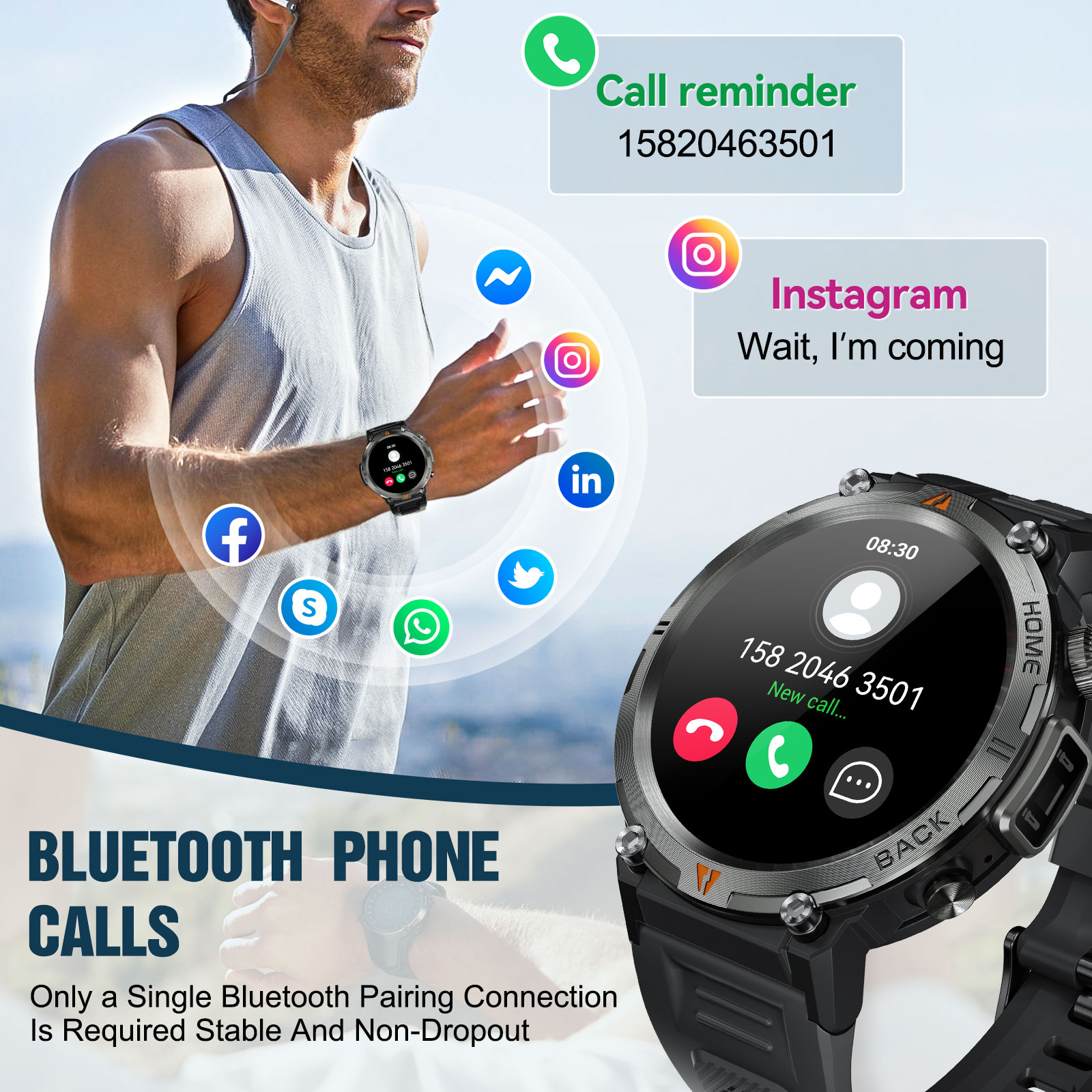 EIGIIS KE3 Bluetooth Call Smar - Android Smartwatch Accessories recension och pris